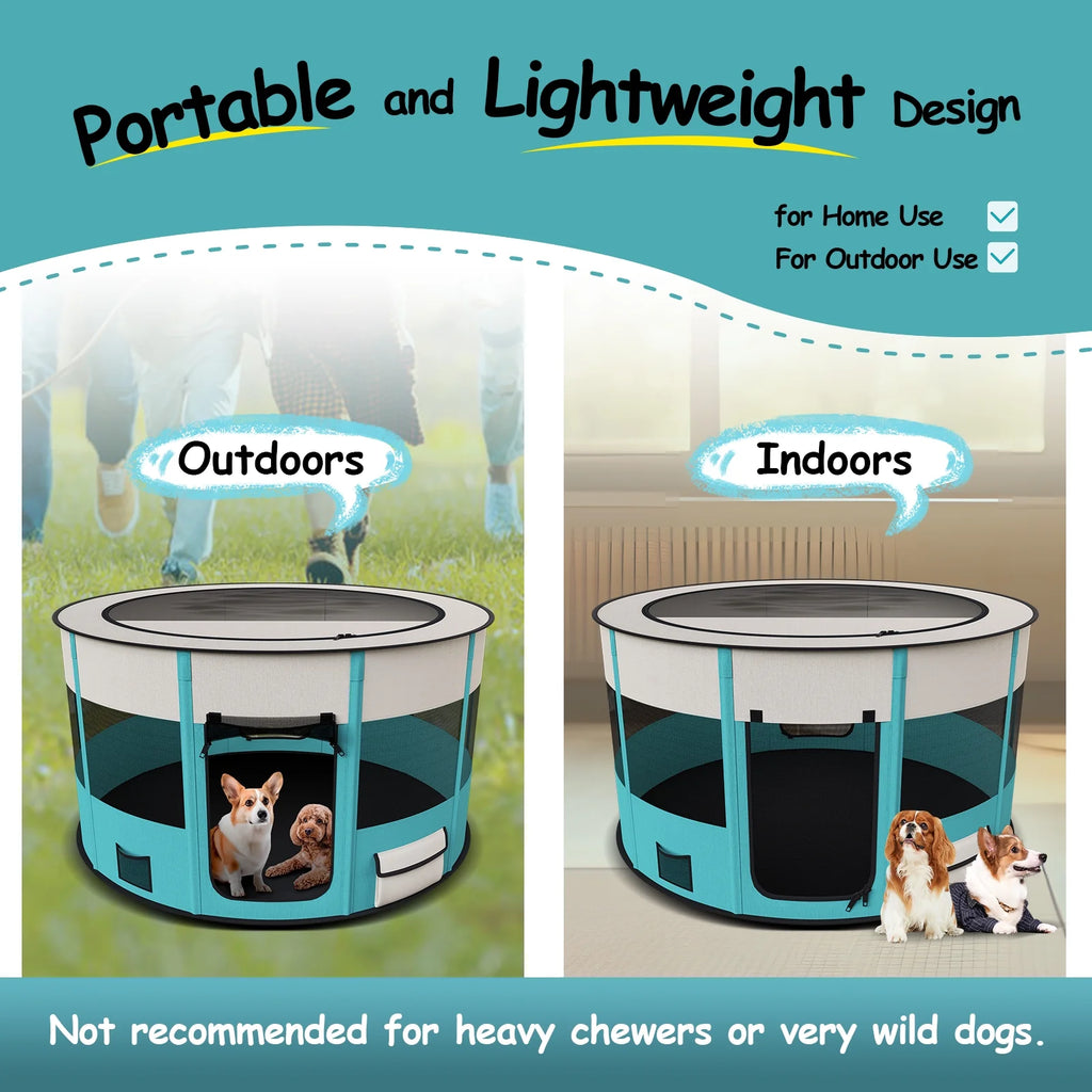 Large Foldable Pet Playpen with Carrying Case Y24265