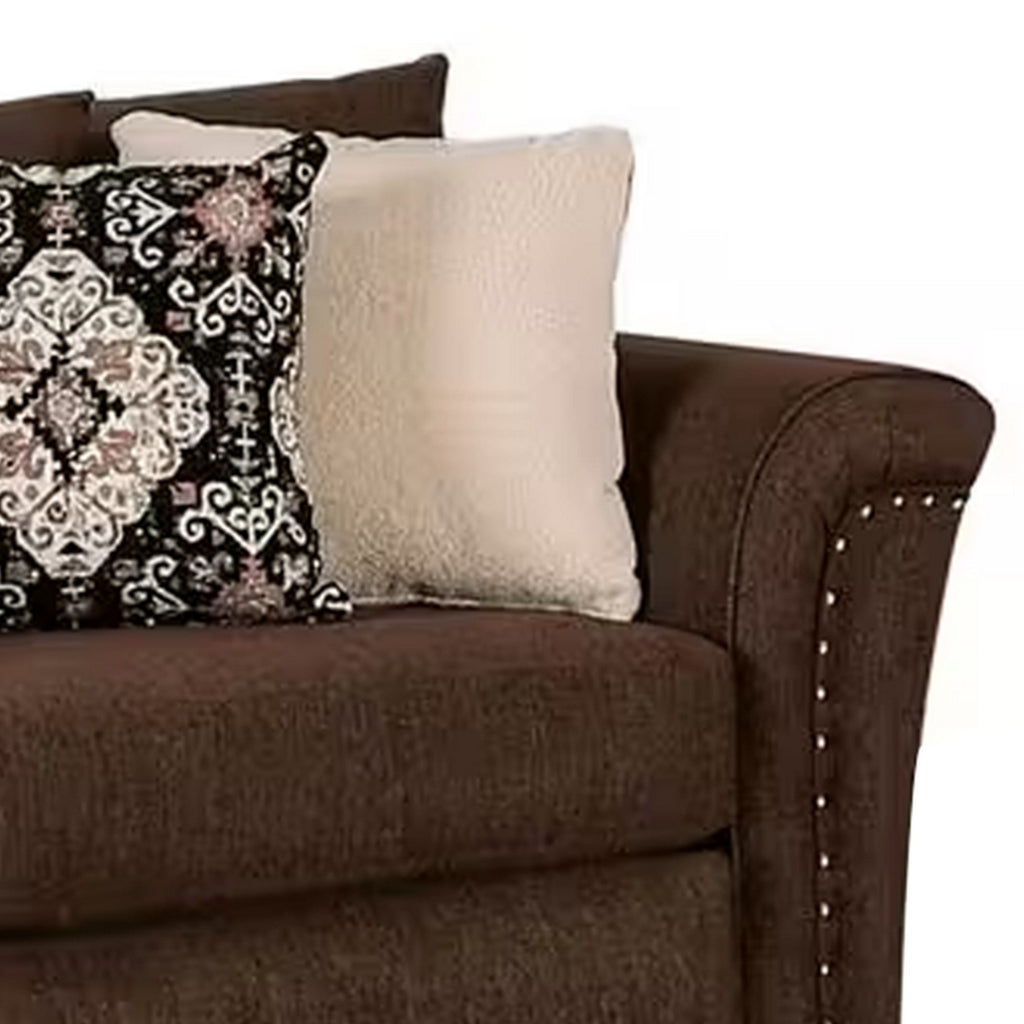 Brown Linen Modern Sofa J909430