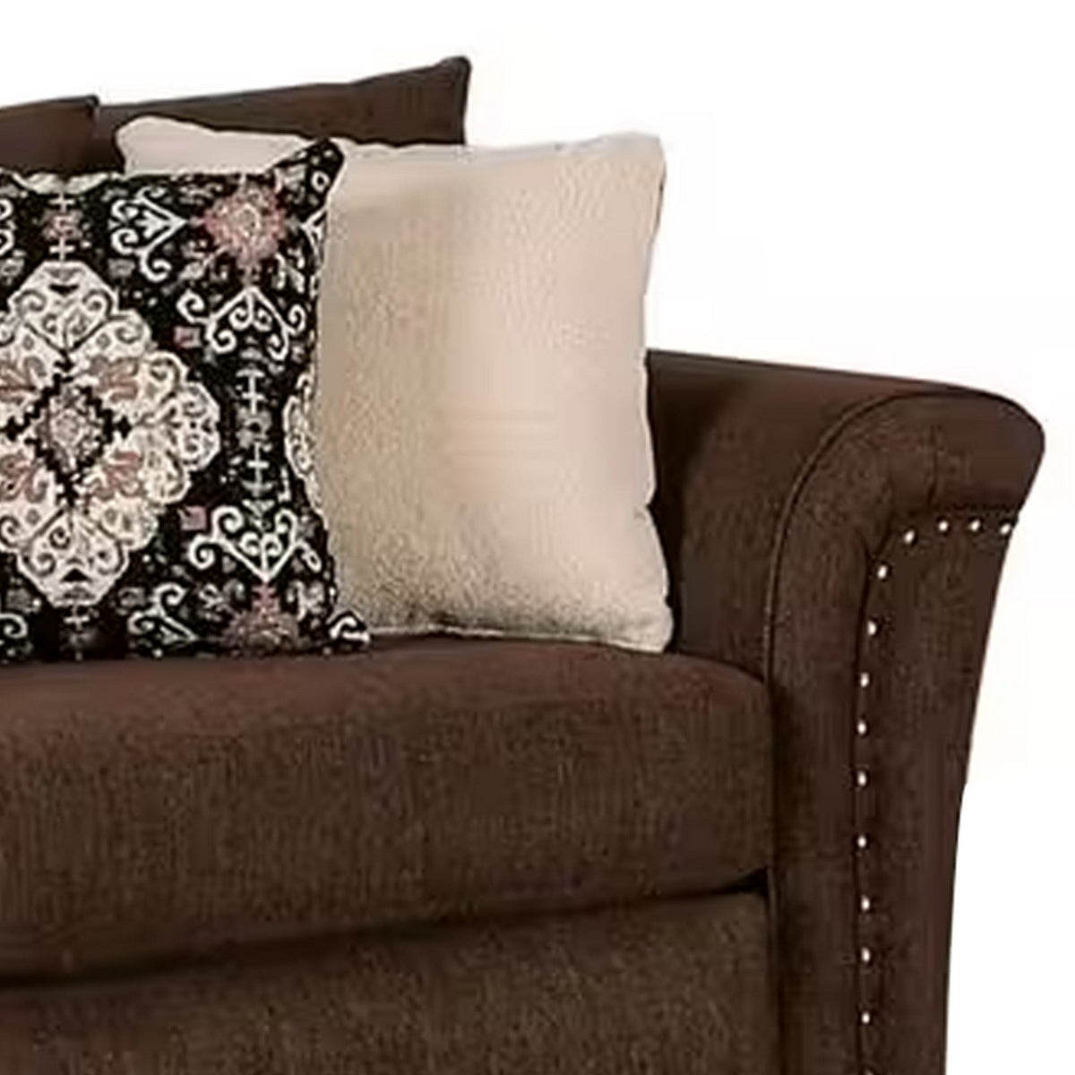 Brown Linen Modern Sofa J909430