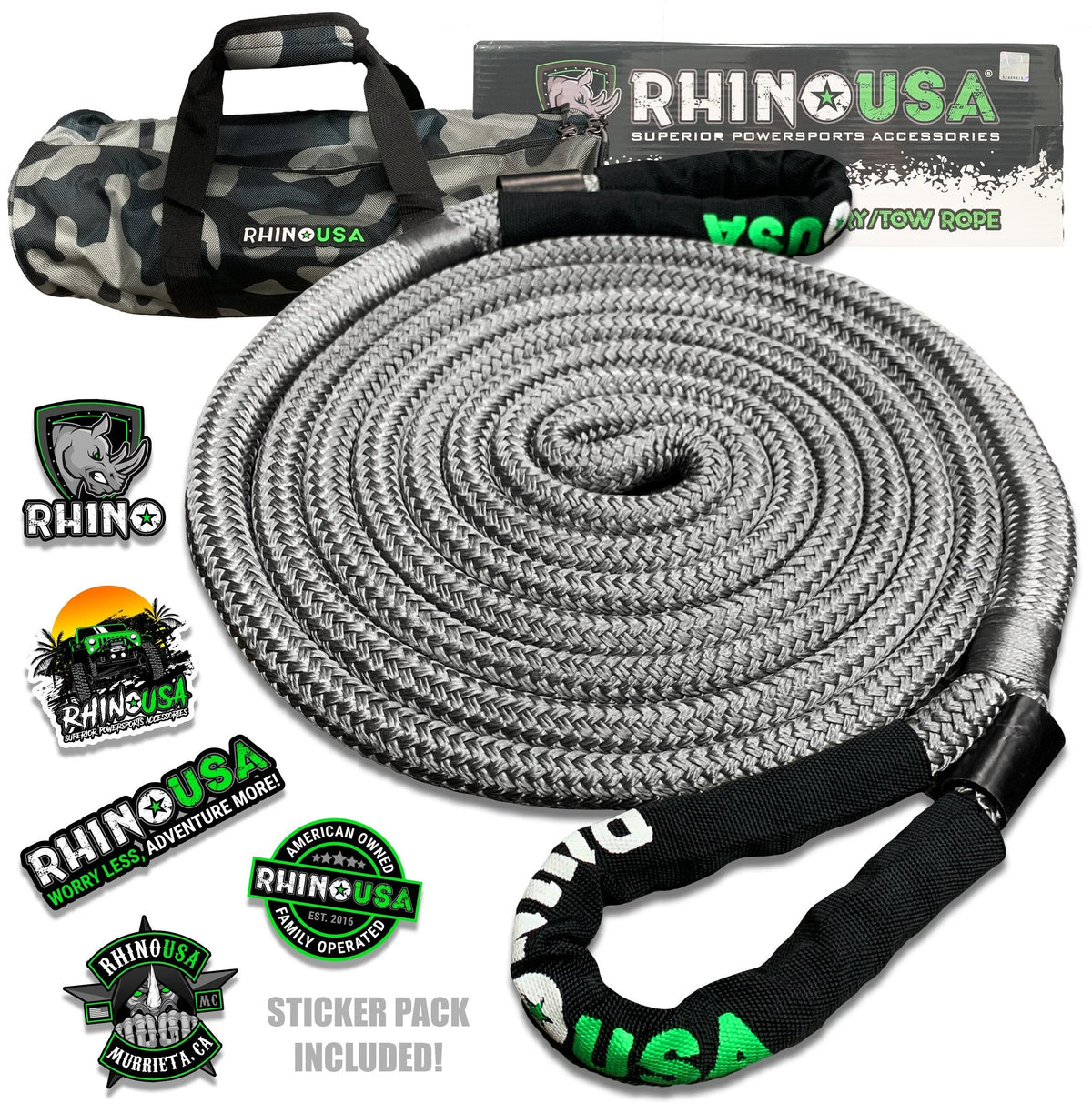 Kinetic Recovery Tow Rope 1in x 30ft Gray X728