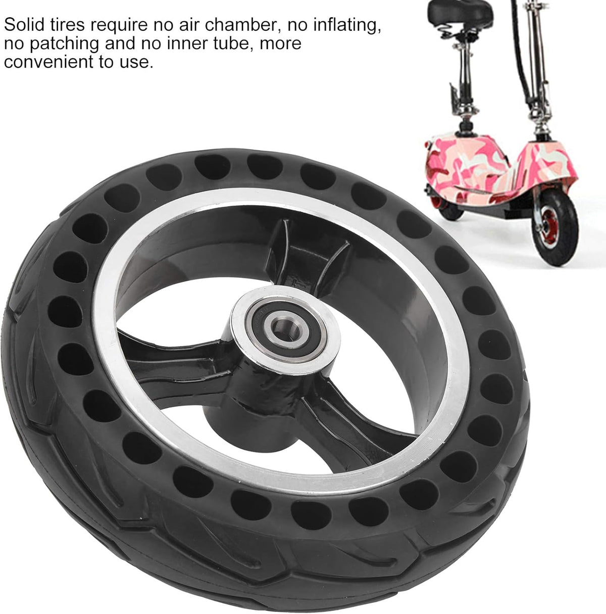 200x50 Solid Rubber Wheel with 8-inch Hub, Pack of 2 X358
