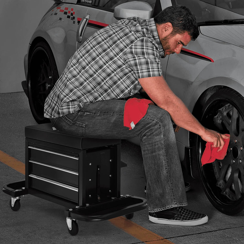 Red 3-Drawer Rolling Tool Box with Tool Tray V2250