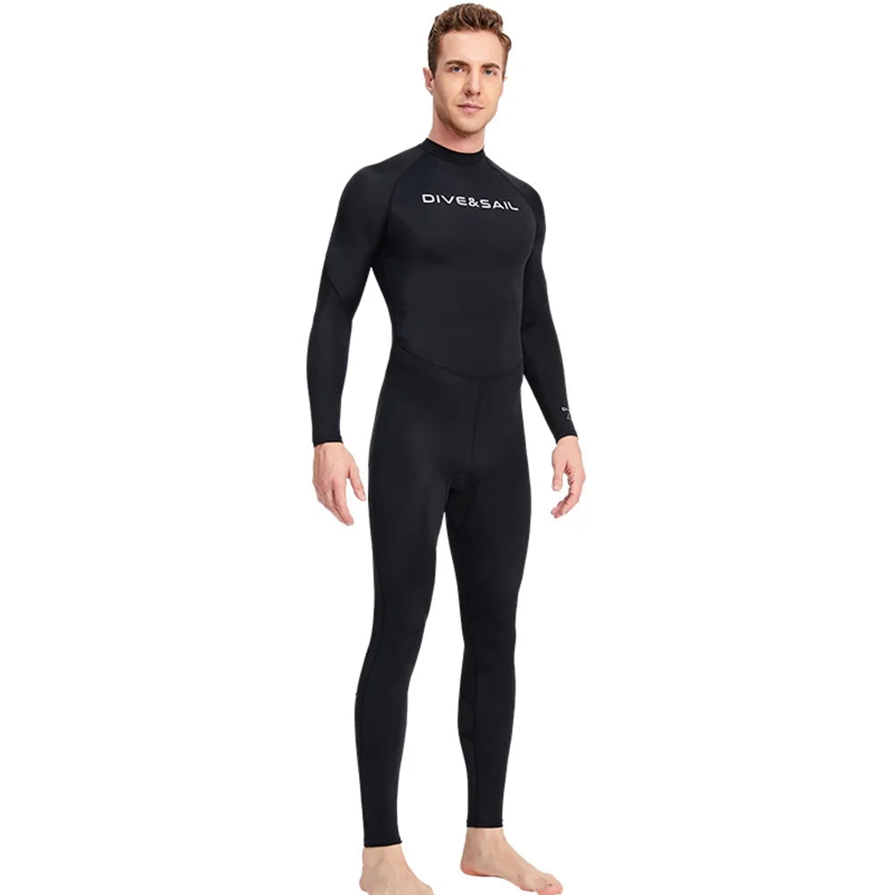Men One Piece Swimsuit Long Sleeve Surf Suit K6435