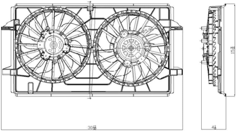 Cooling Fan Assembly for Radiator/A/C Condenser 2008 2012 O648