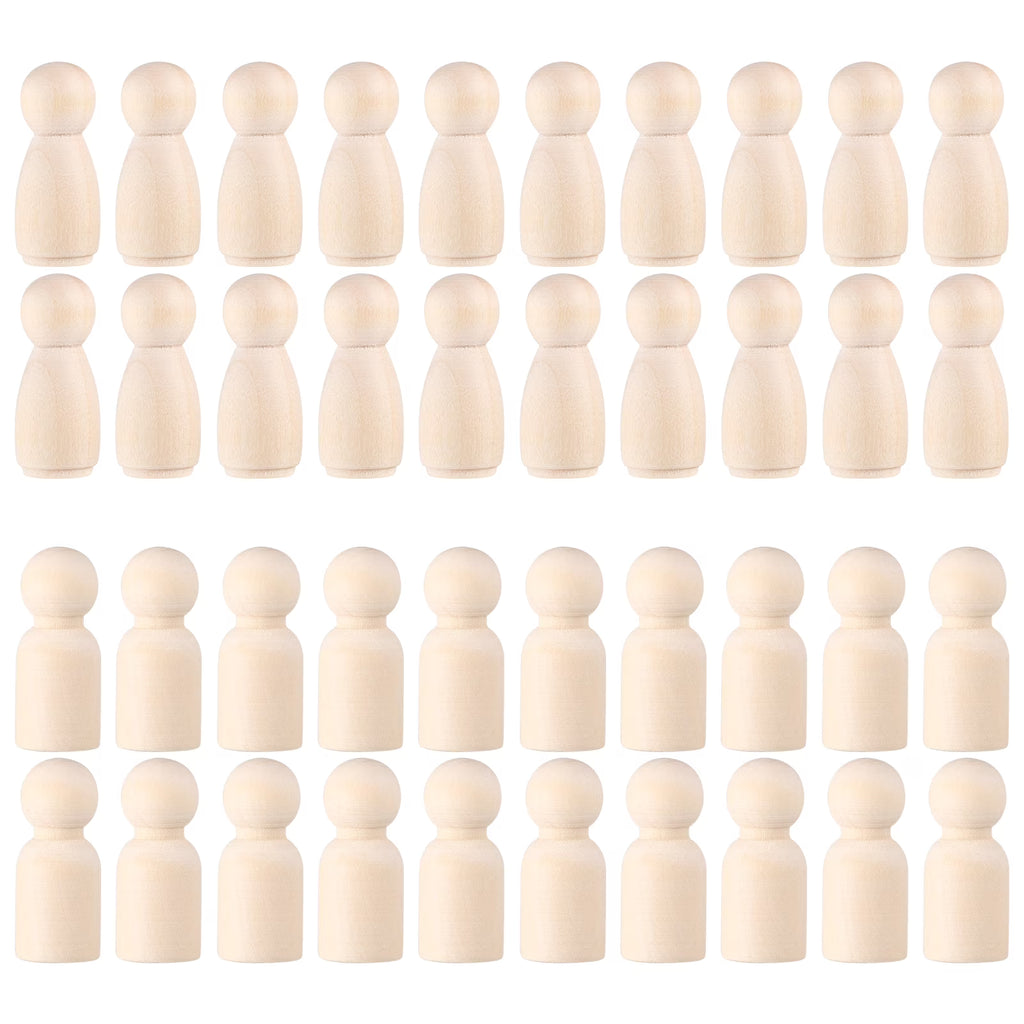 50pcs Unfinished Wooden Peg Dolls L137
