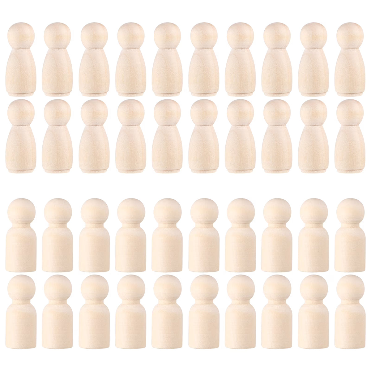 50pcs Unfinished Wooden Peg Dolls L137