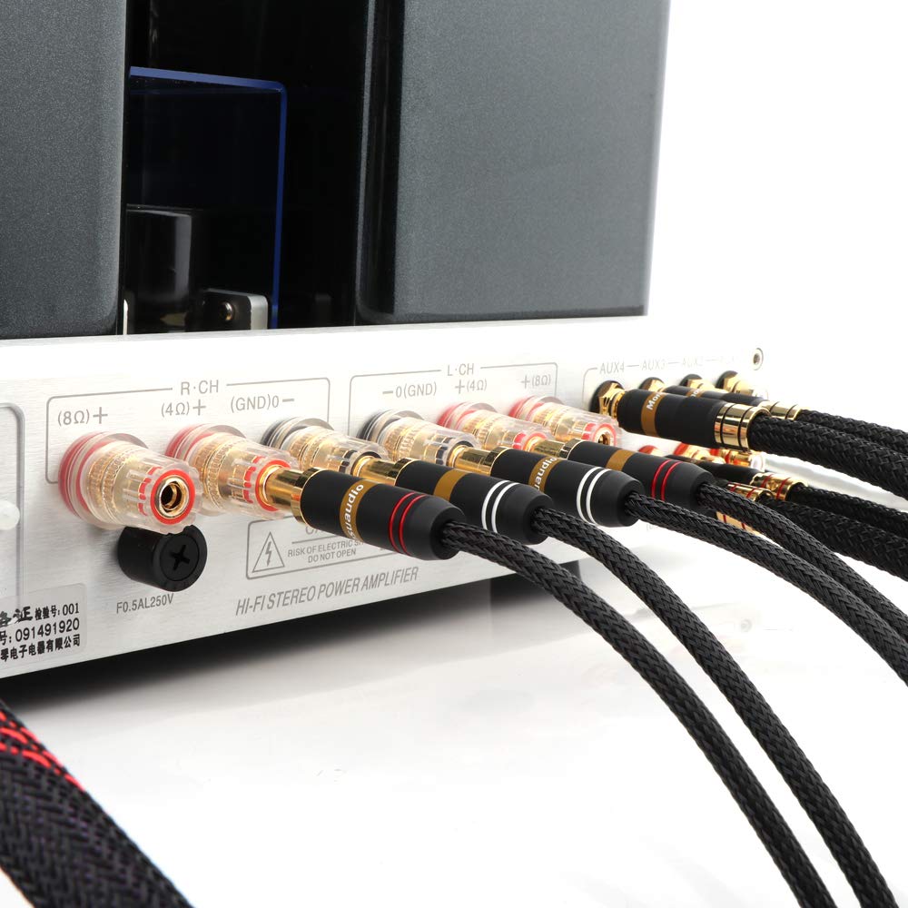 OFC Copper Speaker Cables with Banana Plugs and Gold Plated Connectors K1438