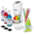 White Shaved Ice Machine Party Package with 3 Syrups and Supplies N40202