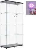 Black Two Door Glass Display Cabinet with 4 Shelves V68043