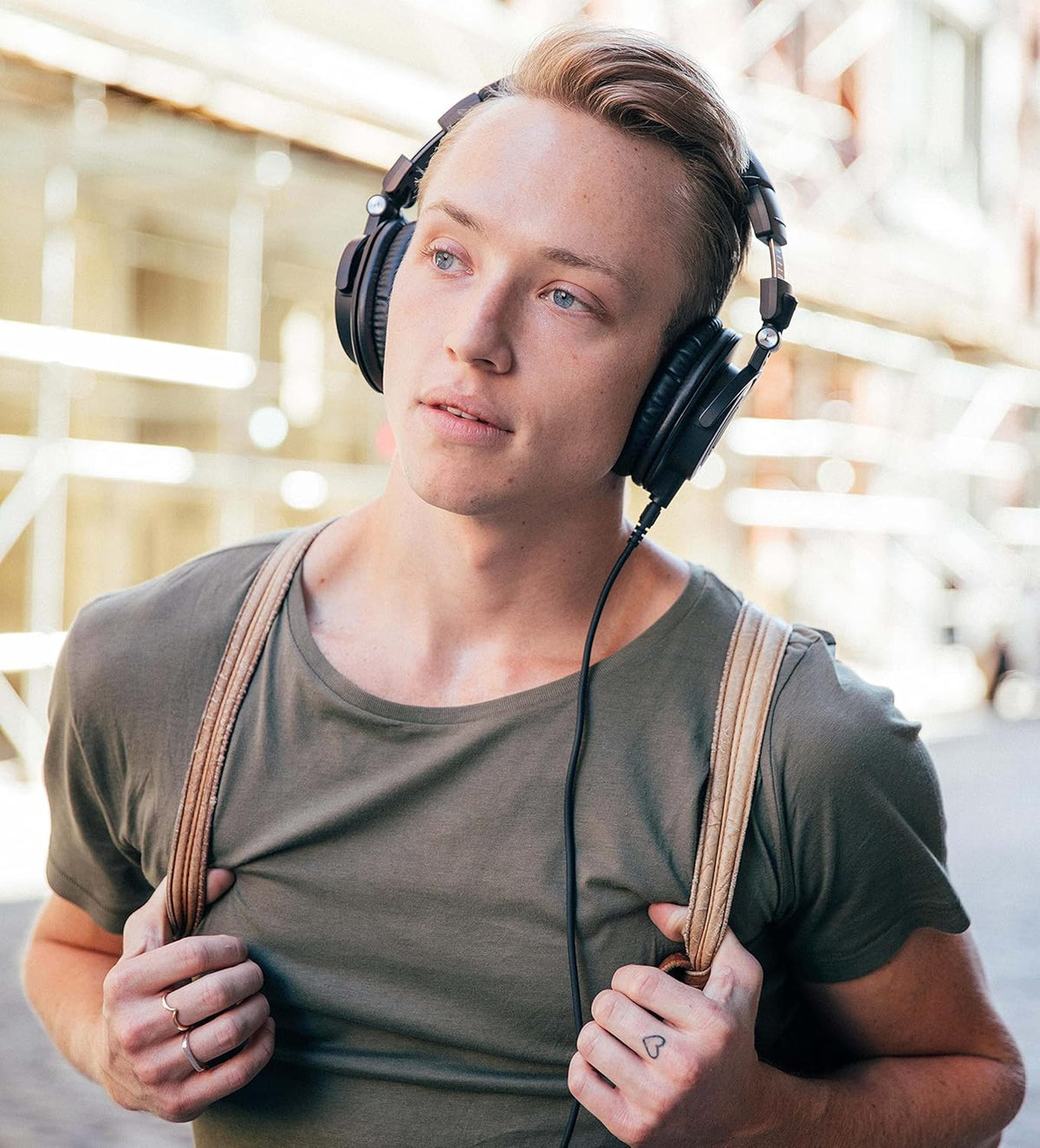 Studio Monitor Headphones with Headphone Hook, Y Splitter Cable, and 2-Pack of Replacement Earpads C1216