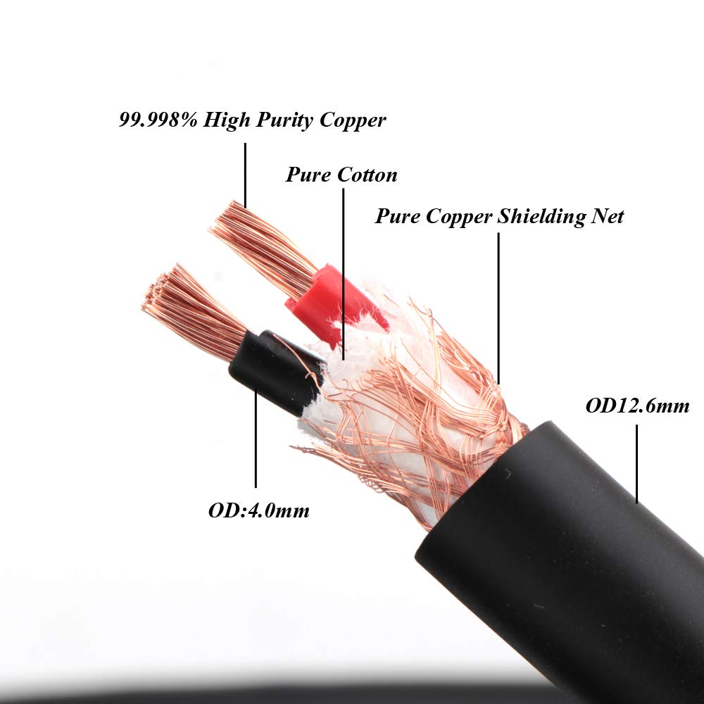 OFC Copper Speaker Cables with Banana Plugs and Gold Plated Connectors K1438