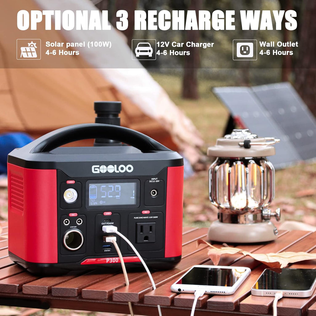 Portable Power Station 626Wh 600W AC Outlets Lithium Battery Y973