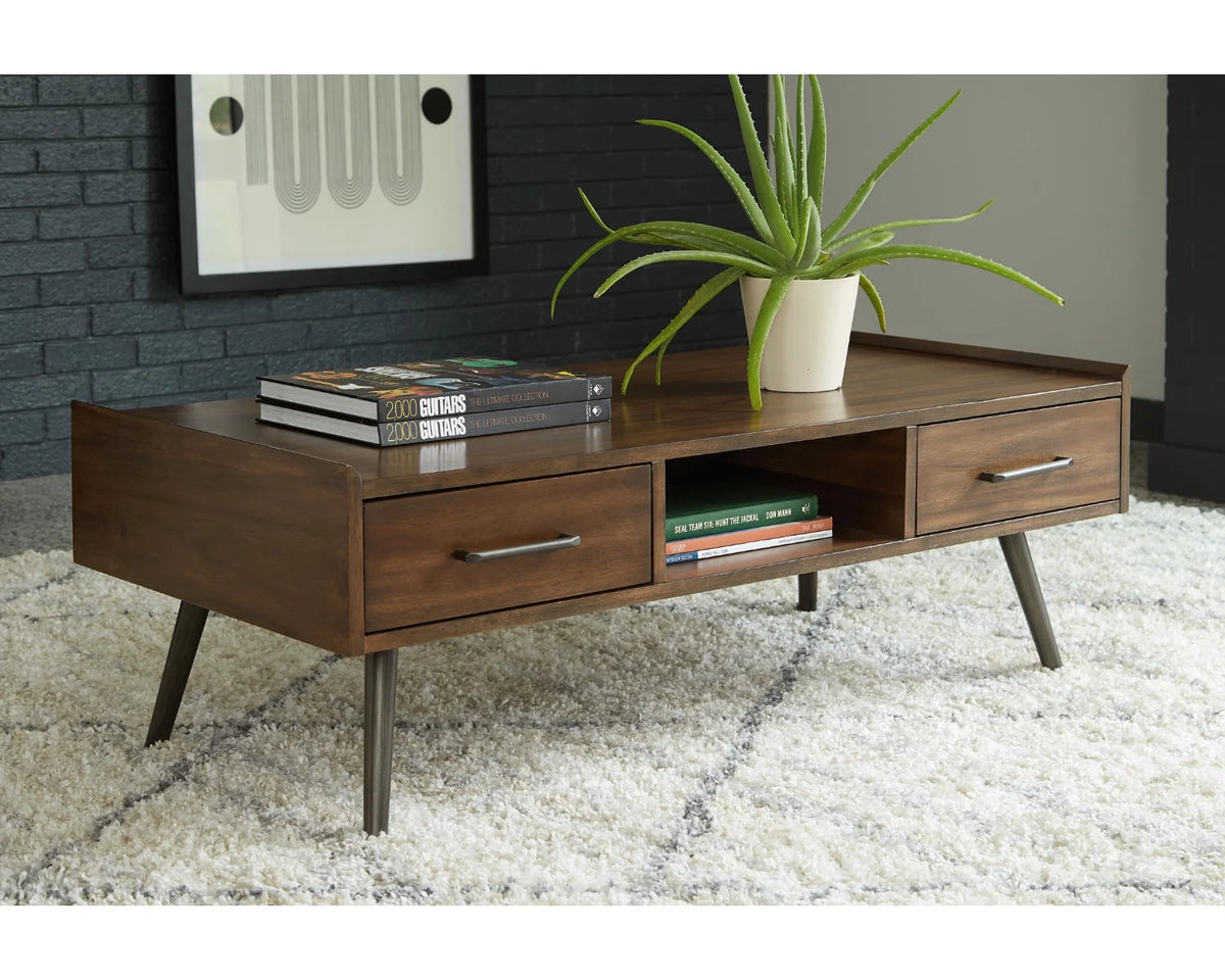 2 Drawer Brown Coffee Table W601