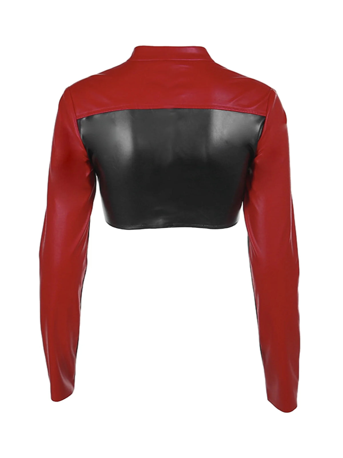 Trendy Biker Jacket with Long Sleeves, Stand Collar, Zip Up Closure S6133