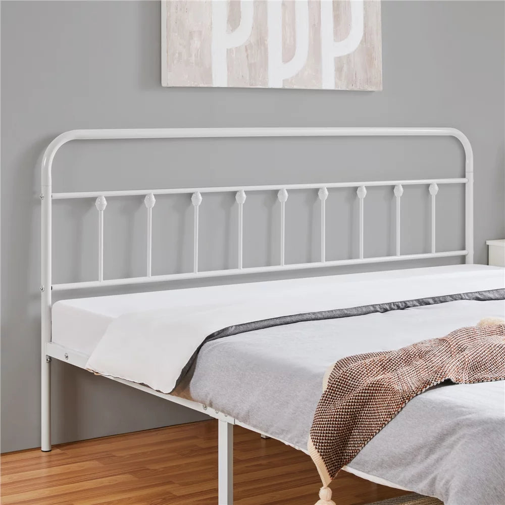 White California King Iron Platform Bed with Headboard and Footboard F745341