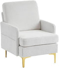 Dark Gray Fabric Accent Chair with Metal Legs E431
