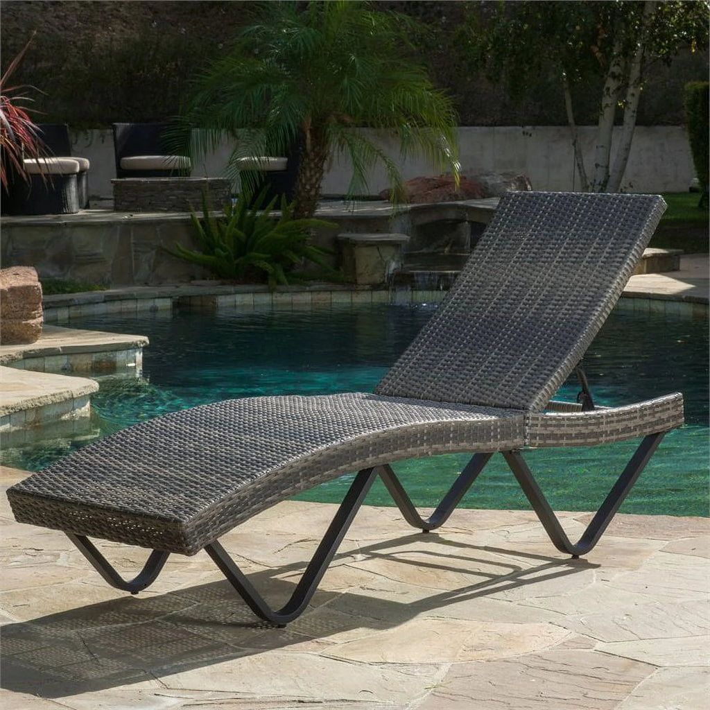Grey Single Chaise Lounger N2687