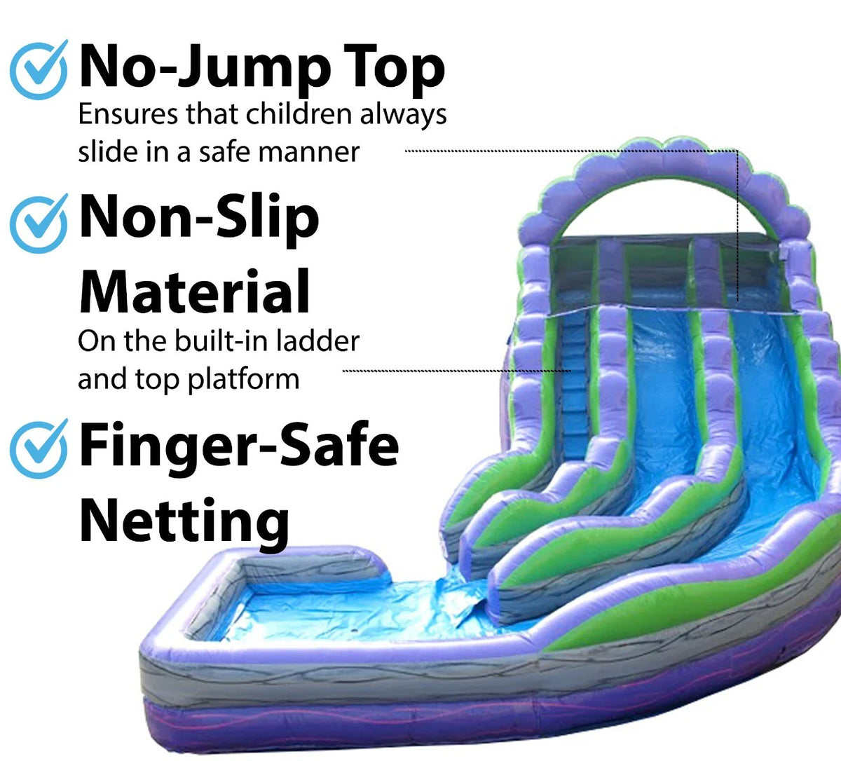Purple Marble Curved Double Lane Inflatable Water Slide Q378