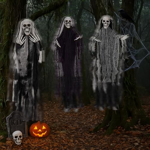 Hanging Skeleton Ghost Halloween Decoration X6402
