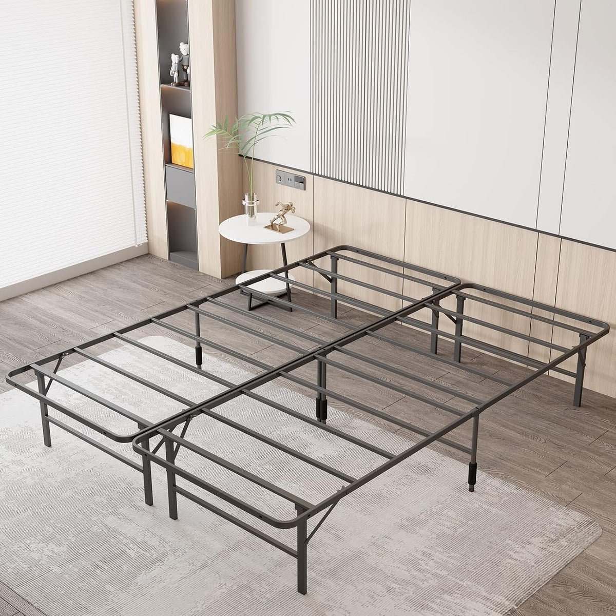 Queen Metal Bed Frame with Steel Slats Z8416