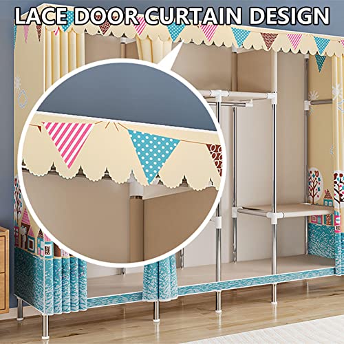 Canvas Wardrobe with Hanging Rail and Shelves R4902