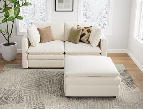 L Shaped Sectional Couch with Ottoman 4 Seats Sofa T2457