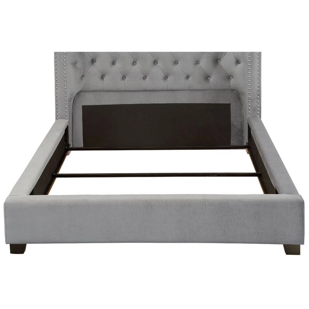 Gray Fabric Wingback California King Bed X201