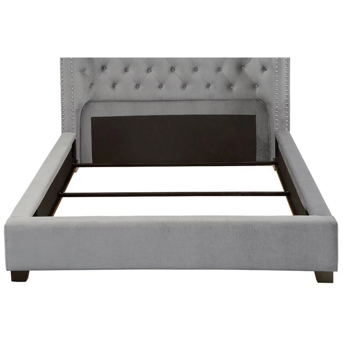 Gray Fabric Wingback California King Bed X201