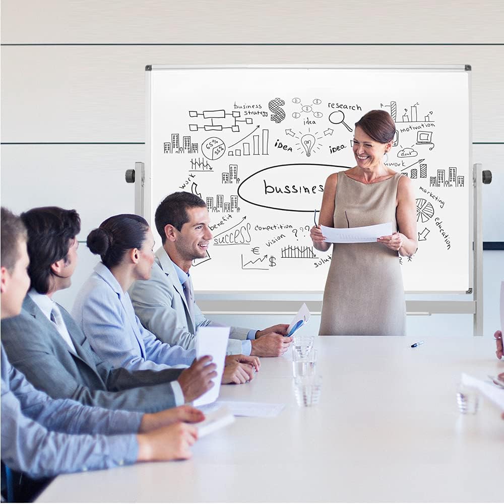 36 x 72 Inch Rolling Double Sided Magnetic Whiteboard L370162