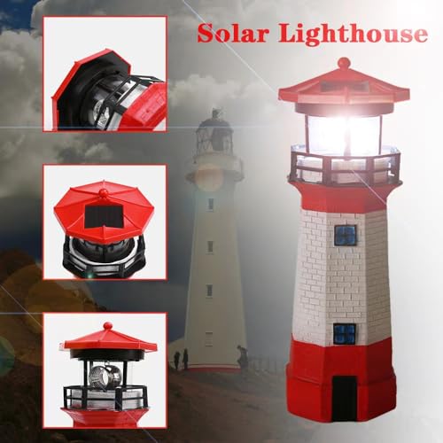 Rotating LED Solar Lighthouse P595