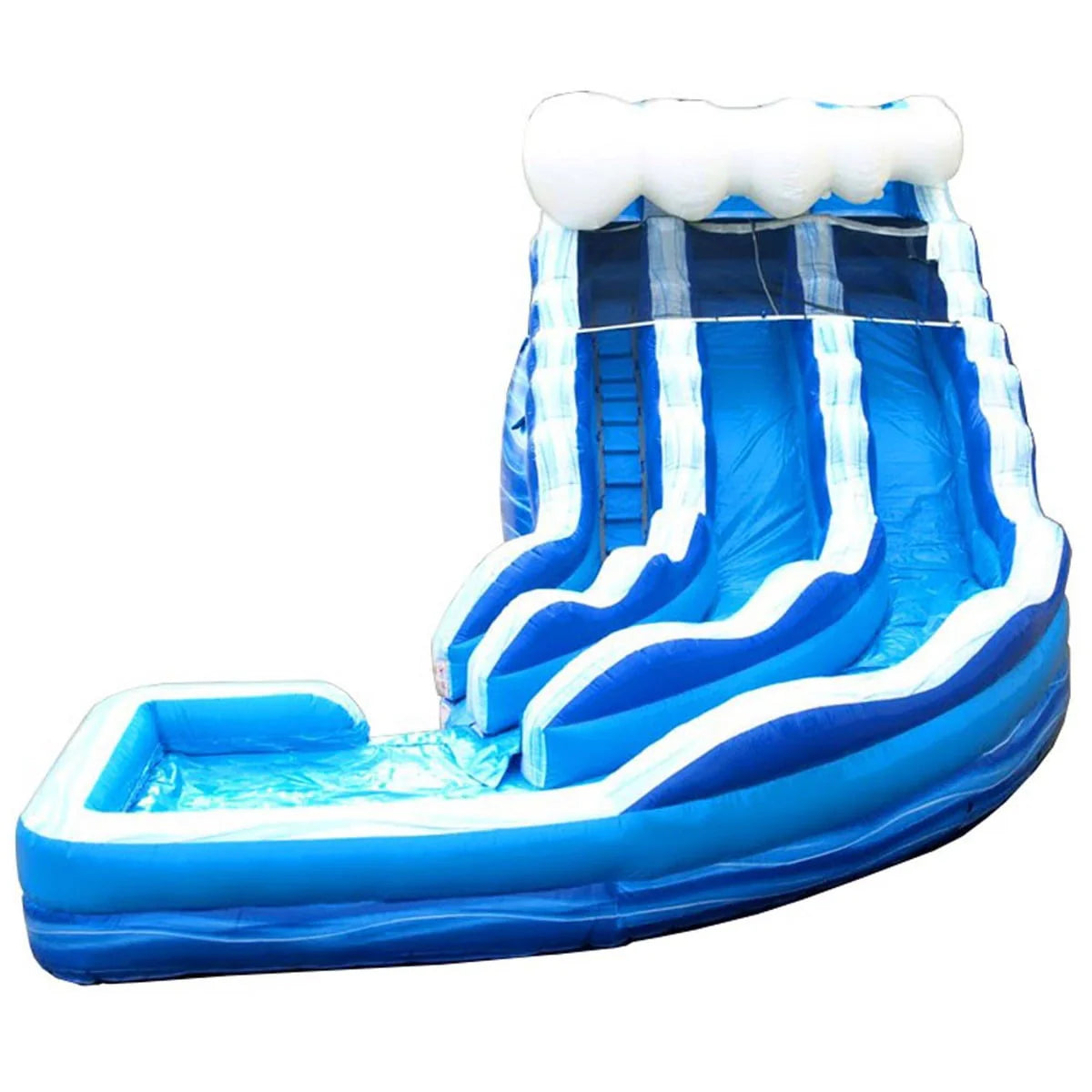 Purple Marble Curved Double Lane Inflatable Water Slide Q378