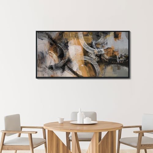 Orange Gray Yellow Abstract Canvas Wall Art 24×48IN H978792