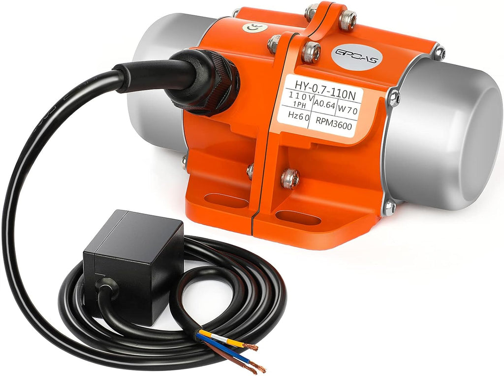 70W Concrete Vibrator Vibration Motor Single Phase AC 110V 3600RPM Aluminum Alloy Case Pack of 2 M392