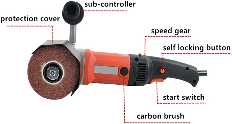 1400W 110V Electric Polisher 6 Speed Adjustable Handheld Sander with 2 Polishing Wheels P4268