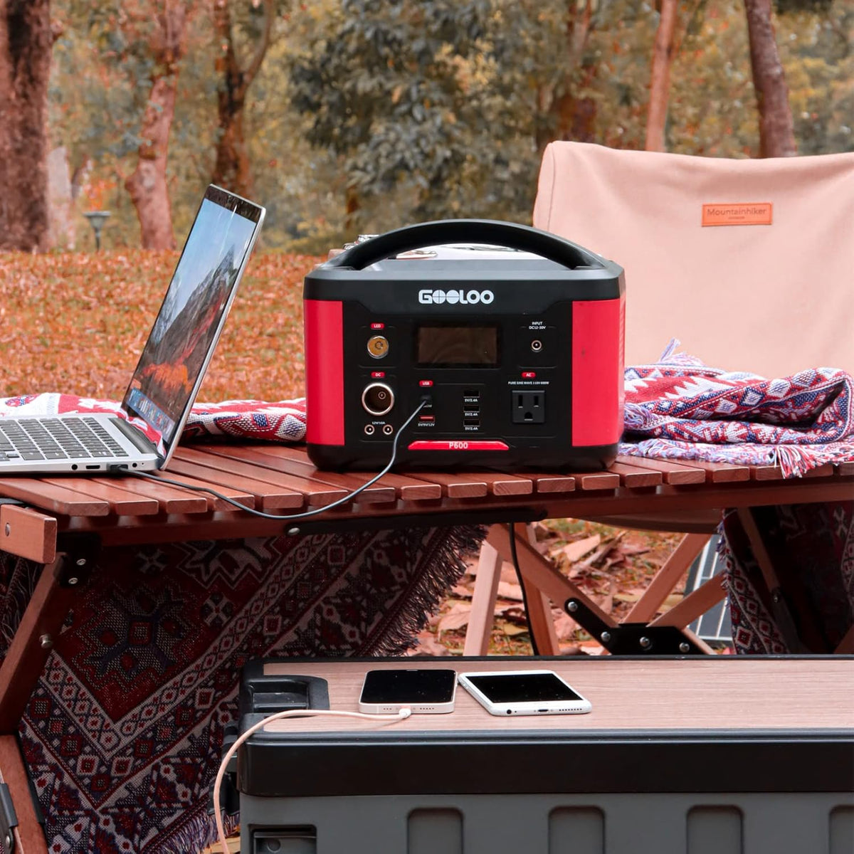 Portable Power Station 626Wh 600W AC Outlets Lithium Battery Y973