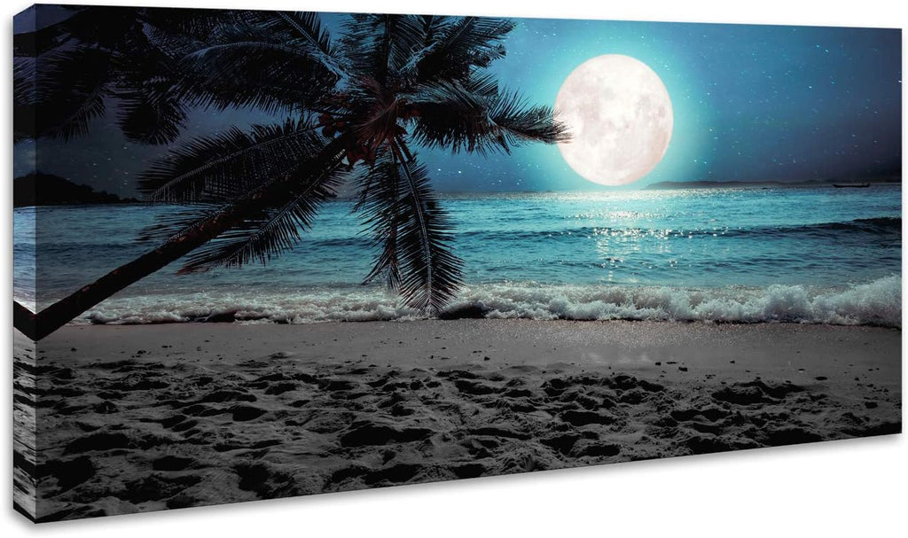 Blue Ocean Sea Beach Canvas Wall Art Y2431