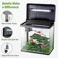 5 Gallon Glass Fish Tank with Air Pump LED Lights Filter E939