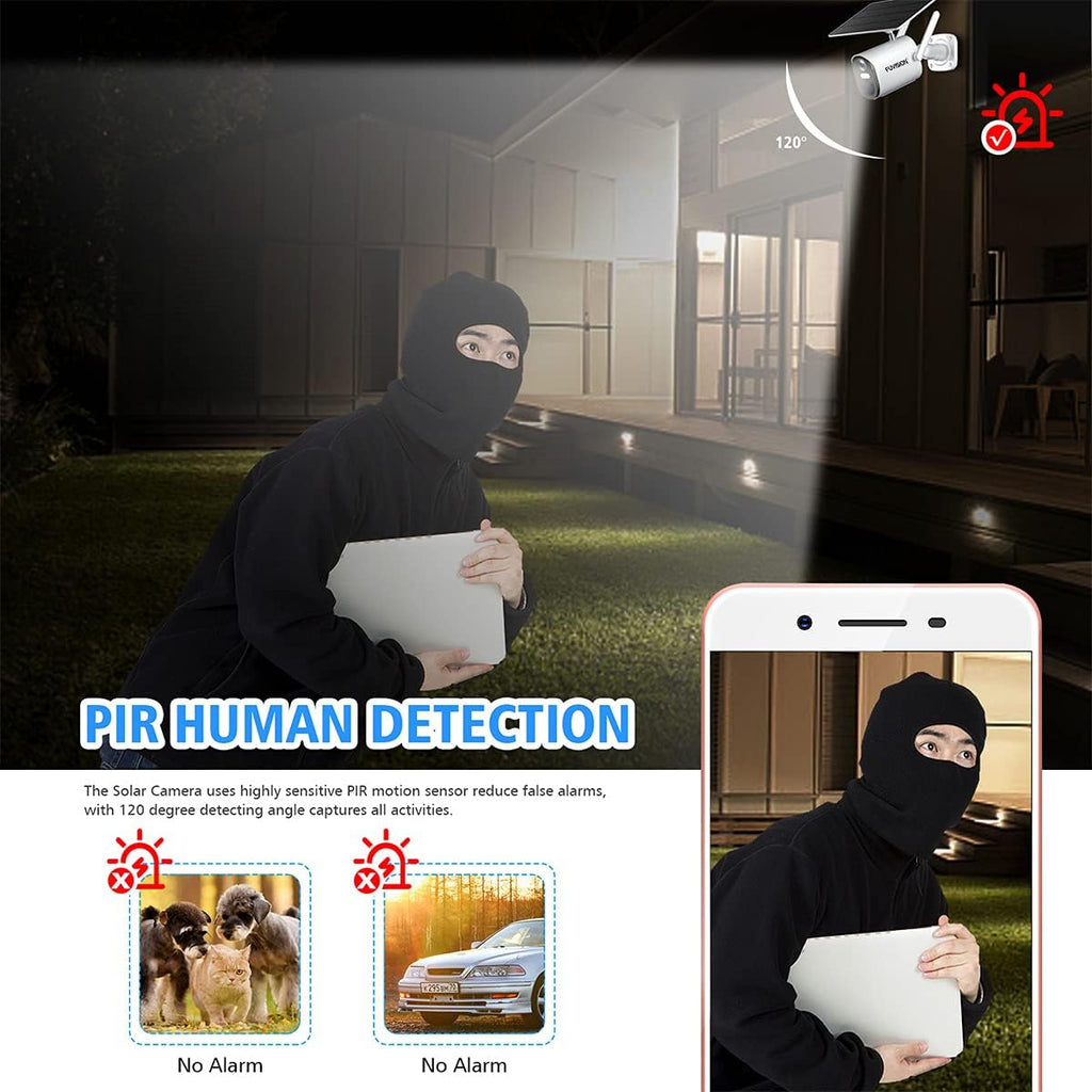 Solar Battery Powered 1080p Wireless Outdoor Camera H115733