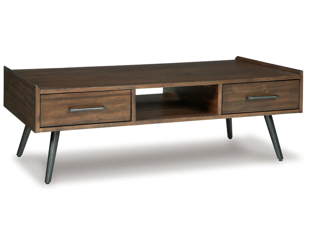 2 Drawer Brown Coffee Table W601