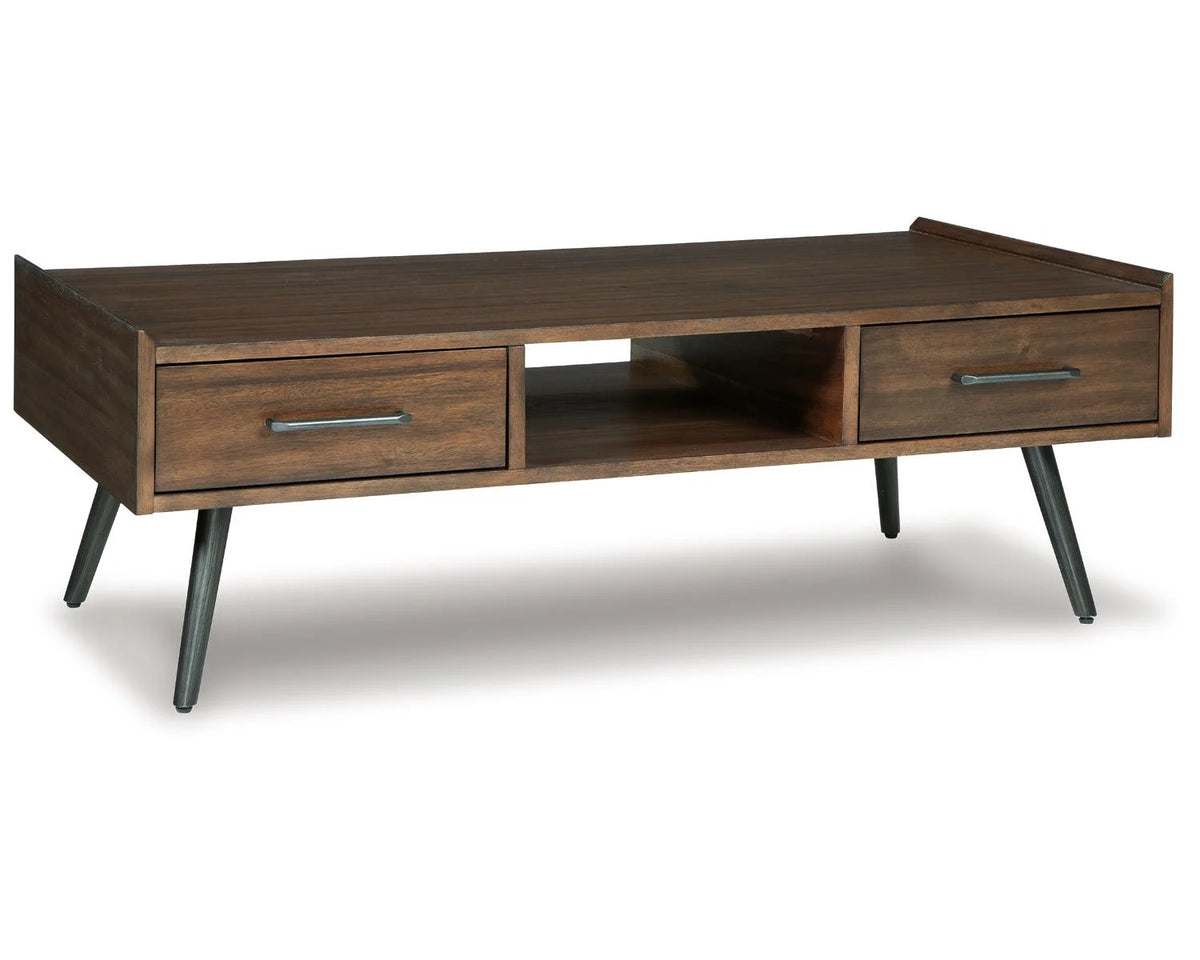 2 Drawer Brown Coffee Table W601