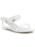 Clear Glass Heel Wedge Sandals K4466