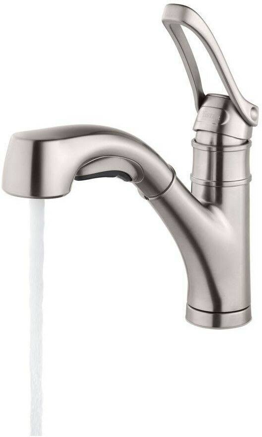 Single-Handle Pull-Out Sprayer Kitchen Faucet in Stainless Steel R872484