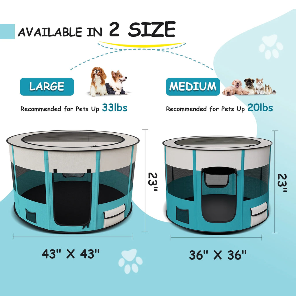 Large Foldable Pet Playpen with Carrying Case Y24265