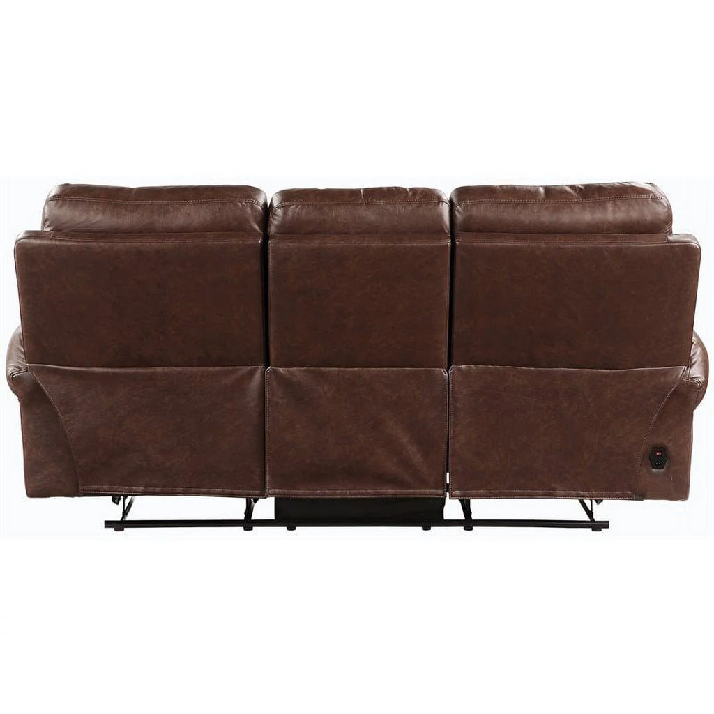 Brown Microfiber Power Reclining Sofa Q23663