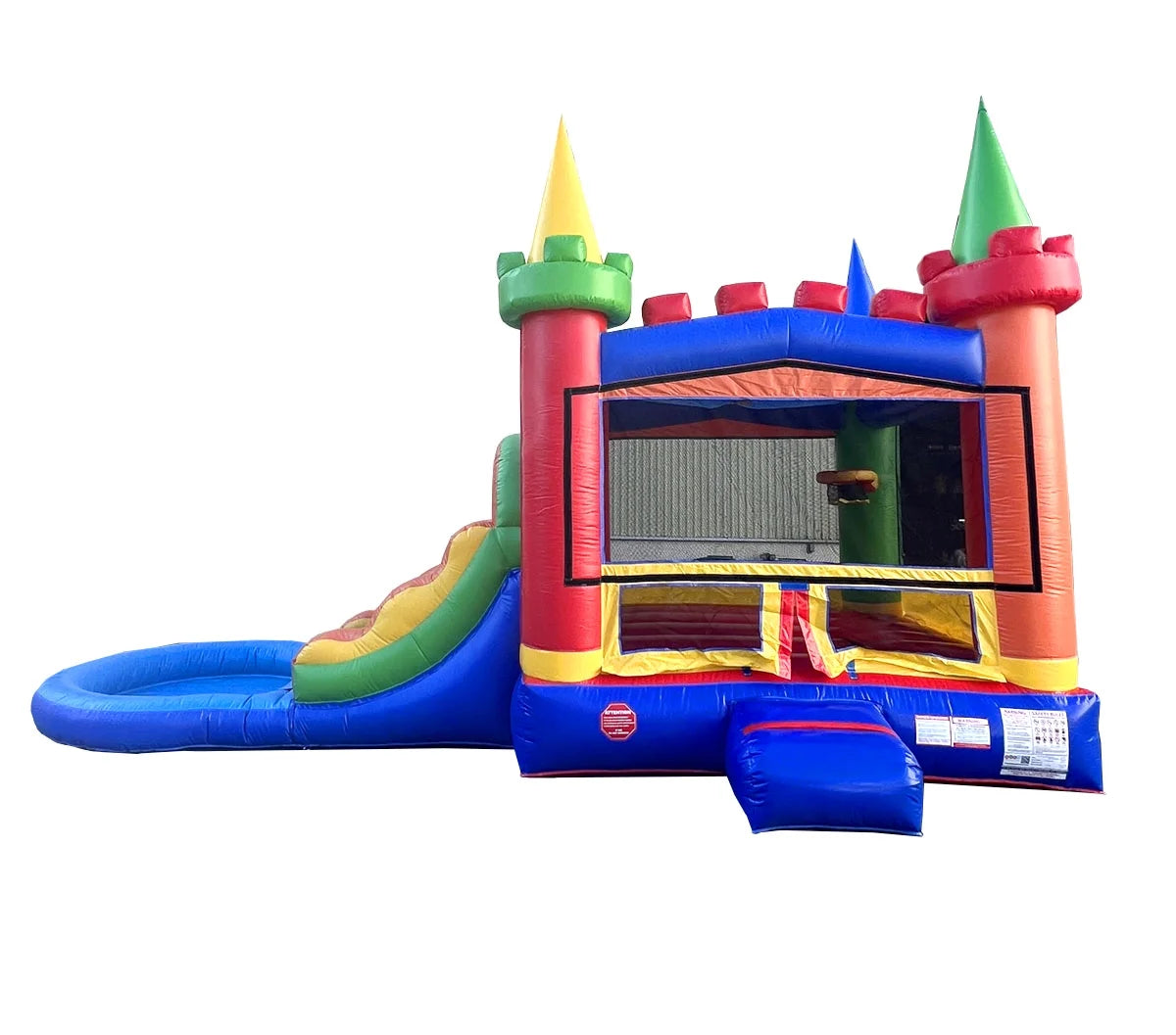 Rainbow Dual Slide Bounce House with Splash Pool L8270