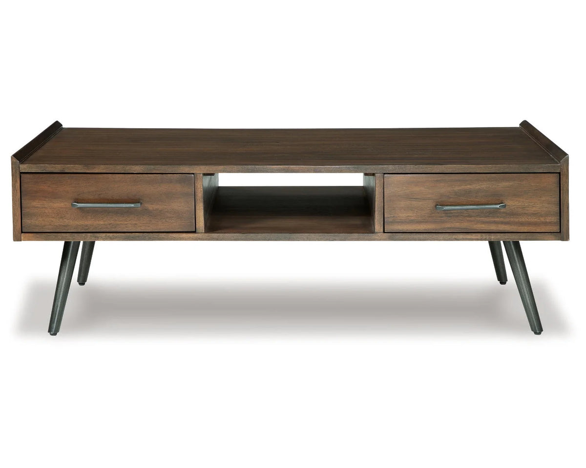 2 Drawer Brown Coffee Table W601