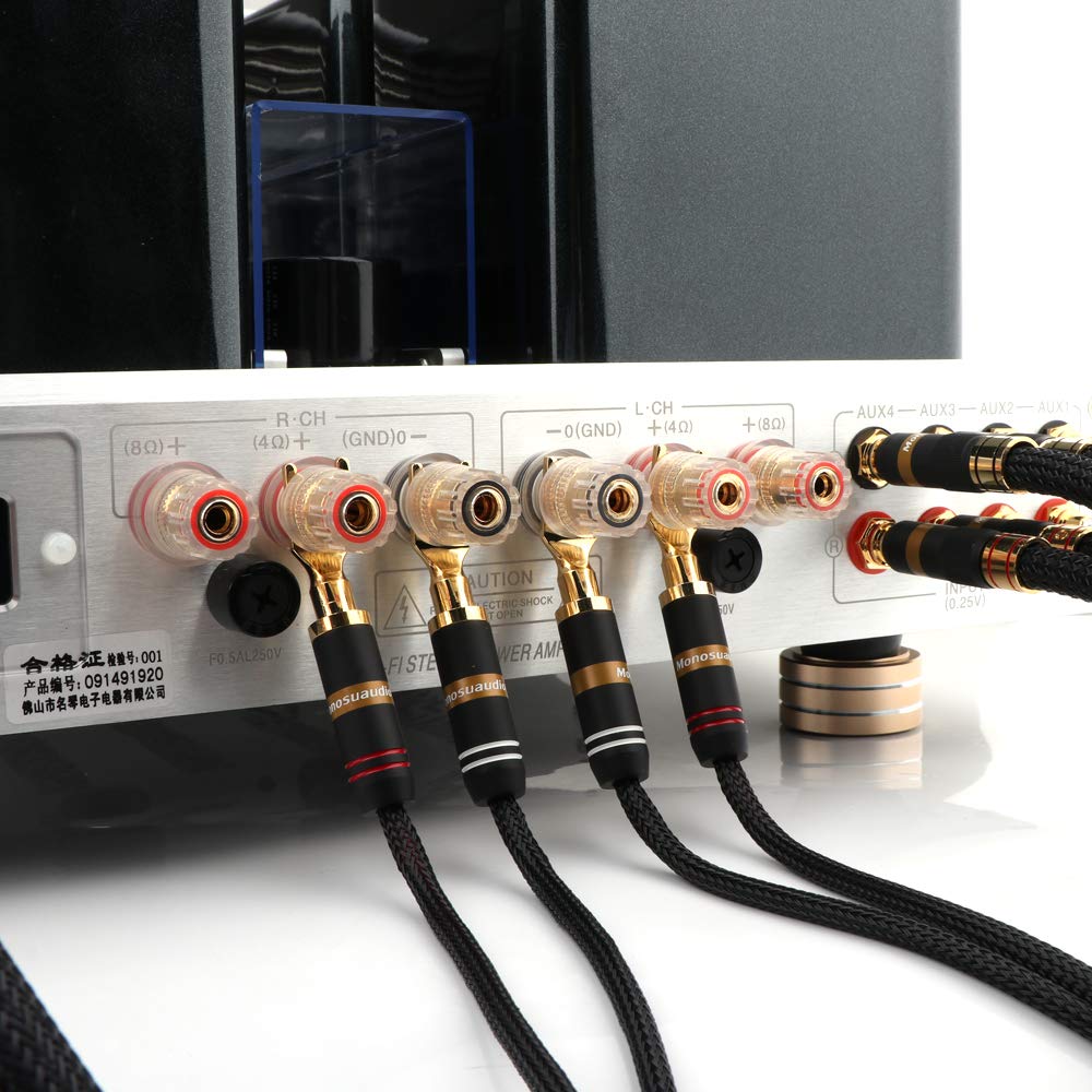 OFC Copper Speaker Cables with Banana Plugs and Gold Plated Connectors K1438