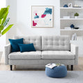 Light Gray Tufted Fabric Sofa B75884