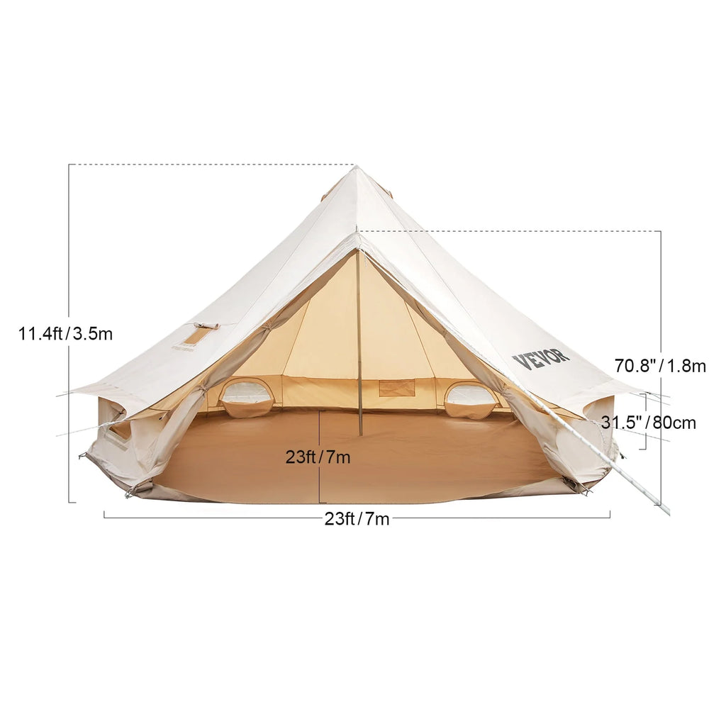 Canvas Bell Tent with Stove Jacket Waterproof 4 Seasons U82162
