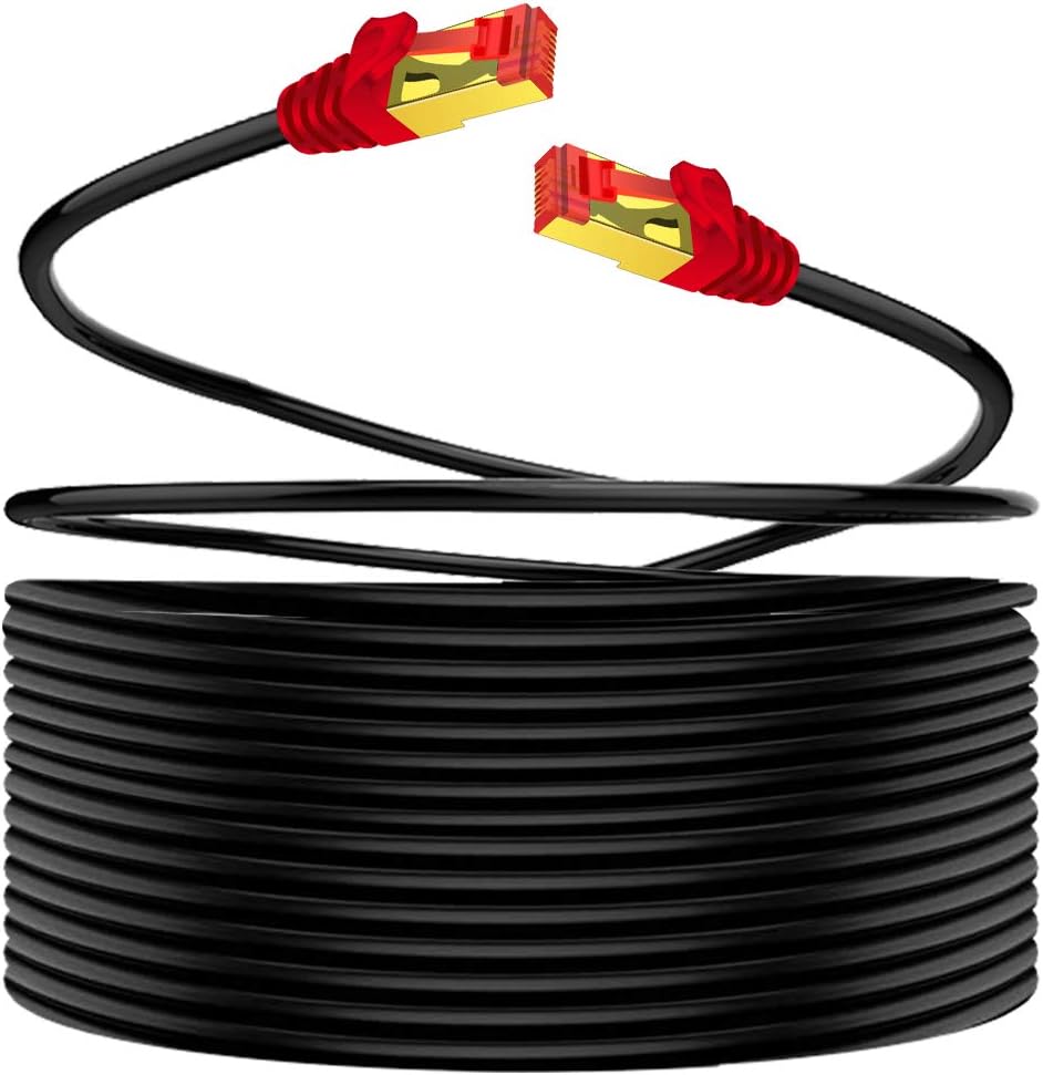 Outdoor CAT 7 Ethernet Cable 200 ft SSTP Waterproof Direct Burial P107316